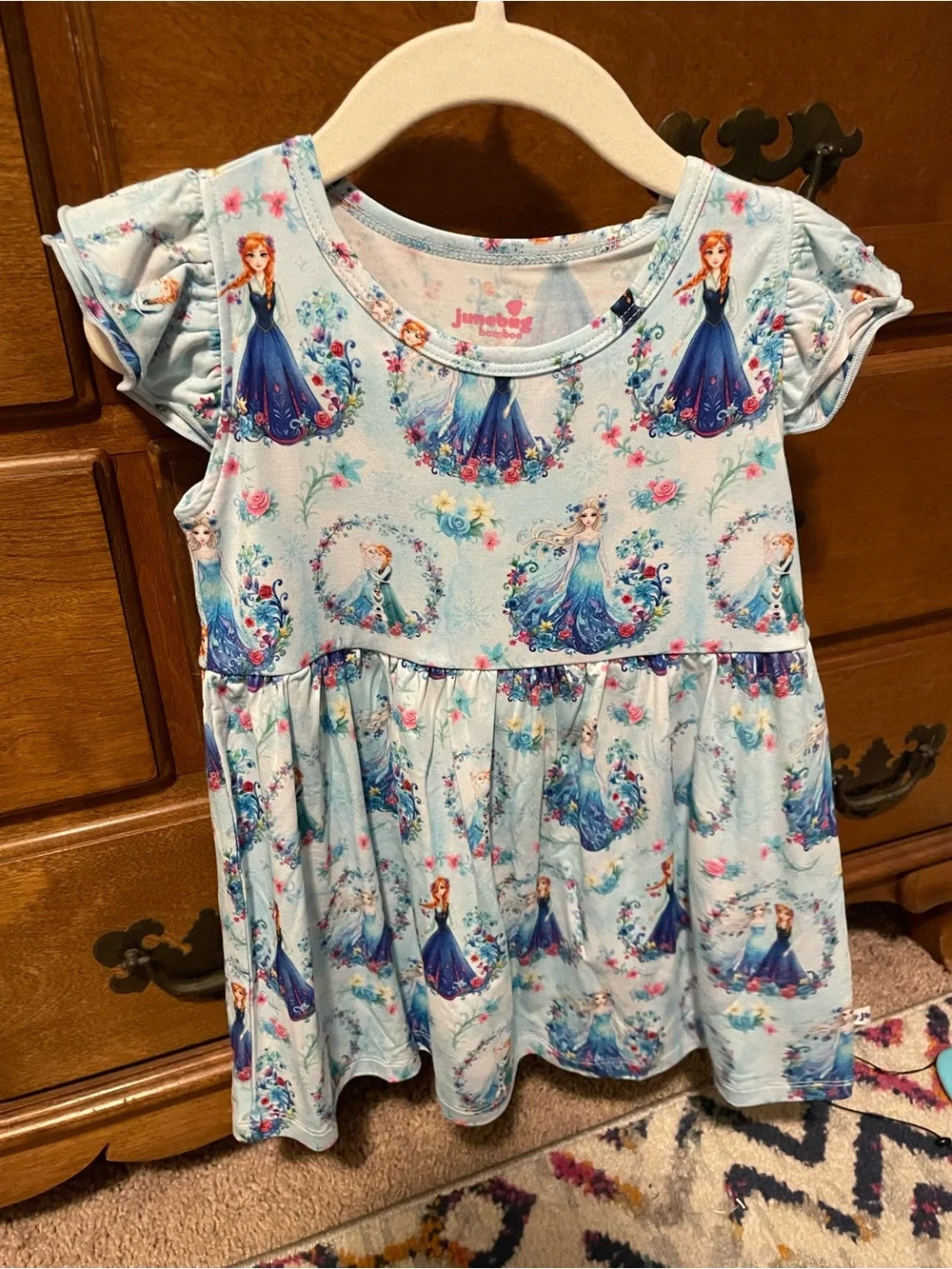 Junebug Bamboo Fleur De Ice Frozen Peplum Top & Shorts